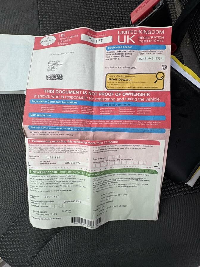 2011 Vauxhall Vivaro Vivaro 2900 CDTI SWB – YJ11FZT