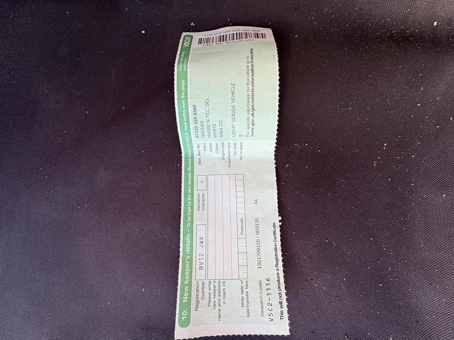 2012 Nissan NV200 – Model: NV200 N-Tec dCi – BV12JWA